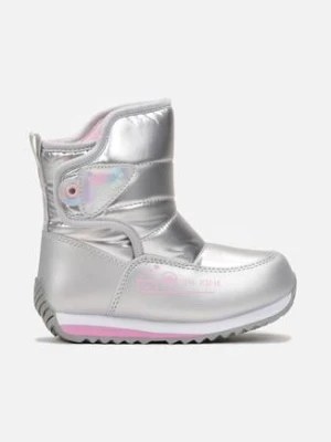 Srebrne Śniegowce na Grubej Podeszwie z Aplikacją 3D Uletta