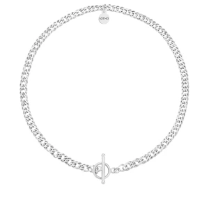 Srebrny masywny łańcuch z ozdobnym zapięciem : Długość - 45 cm SOTHO