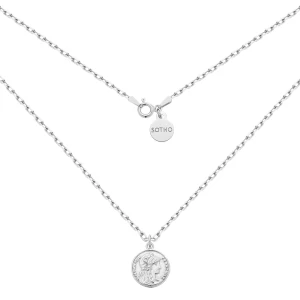 Srebrny masywny łańcuszek z monetą : Długość - 45 cm SOTHO