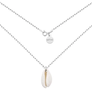 Srebrny masywny łańcuszek z muszelką : Długość - 45 cm SOTHO