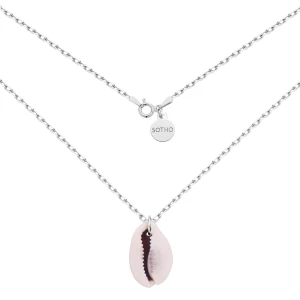 Srebrny masywny łańcuszek z muszelką : Długość - 50 cm SOTHO