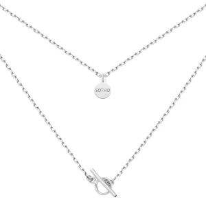Srebrny masywny łańcuszek z ozdobnym zapięciem : Długość - 40 cm SOTHO