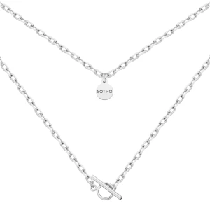 Srebrny masywny łańcuszek z ozdobnym zapięciem : Długość - 40 cm SOTHO