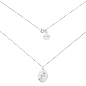 Srebrny medalion Face N°11 : Długość - 50 cm SOTHO