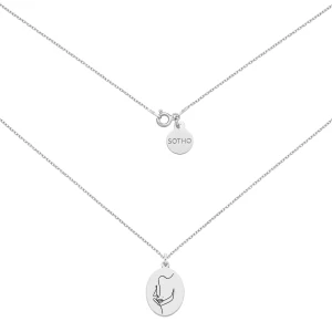 Srebrny medalion Face N°8 : Długość - 45 cm SOTHO