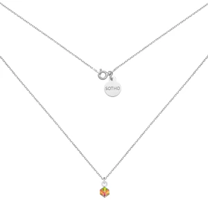 Srebrny naszyjnik z kryształkiem SWAROVSKI® CRYSTAL : Długość - 45 cm SOTHO