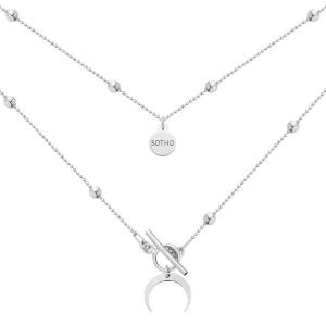 Srebrny naszyjnik z księżycem : Długość - 46,5 cm SOTHO