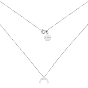 Srebrny naszyjnik z księżycem : Długość - 70 cm SOTHO