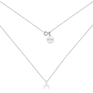 Srebrny naszyjnik z małym księżycem : Długość - 40 cm SOTHO
