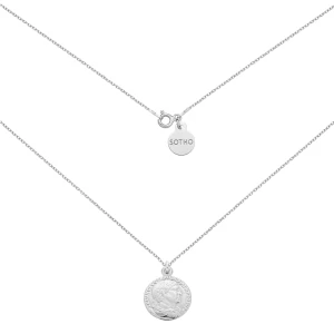 Srebrny naszyjnik z monetą : Długość - 50 cm SOTHO
