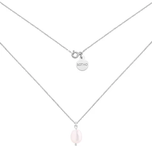 Srebrny naszyjnik z naturalną perłą : Długość - 38 cm SOTHO