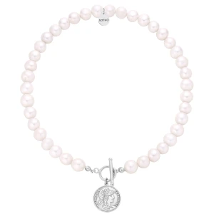 Srebrny naszyjnik z pereł naturalnych z monetą SOTHO