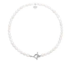 Srebrny naszyjnik z pereł naturalnych z ozdobnym zapięciem SOTHO