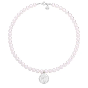 Srebrny naszyjnik z pereł SWAROVSKI® CRYSTAL z monetą SOTHO