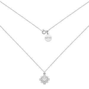 Srebrny naszyjnik z rozetką : Długość - 40 cm SOTHO