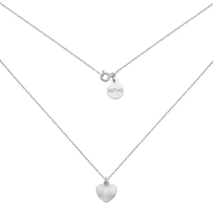Srebrny naszyjnik z sercem : Długość - 38cm SOTHO