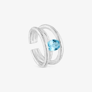 Srebrny Otwarty Pierścionek Z Topazem Duna - Tous