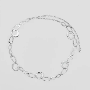 Srebrny pasek metalowy z okrągłych oczek House