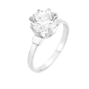 Srebrny pierścionek z dużą cyrkonią : pierścionki - 21 SOTHO