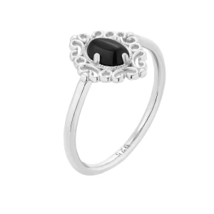 Srebrny pierścionek z onyksem : pierścionki - 12 SOTHO