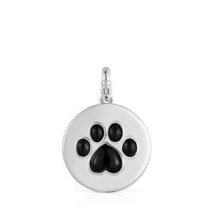 Srebrny Wisiorek Z Printem Łapy Z Onyksu Medallions - Tous Rozmiar