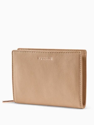 Średni damski portfel skórzany zapinany na zamek brązowy Puccini