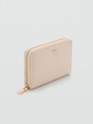 Średni pikowany portfel złamana biel - Kobieta - Rozmiar uniwersalny - MANGO