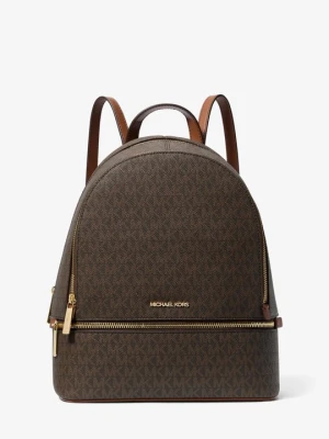 Średni plecak Rhea z charakterystycznym logo Michael Kors BRĄZOWY (Brązowy)