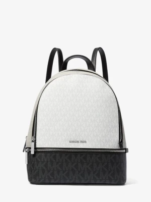 Średni plecak Rhea z charakterystycznym logo z blokami kolorystycznymi Michael Kors