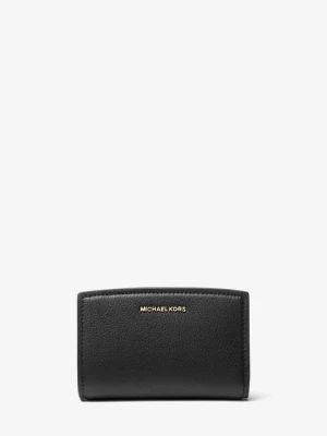 Średni portfel Bryant ze skóry groszkowej Michael Kors CZARNY (Czarny)