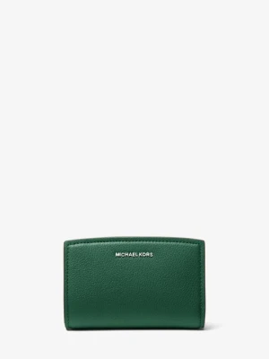 Średni portfel Bryant ze skóry groszkowej Michael Kors MECH (Zielony)