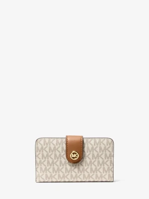 Średni portfel z charakterystycznym logo i ozdobą MK Pop Michael Kors