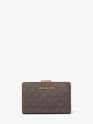 Średni portfel z charakterystycznym logo Michael Kors BRĄZOWY (Brązowy)