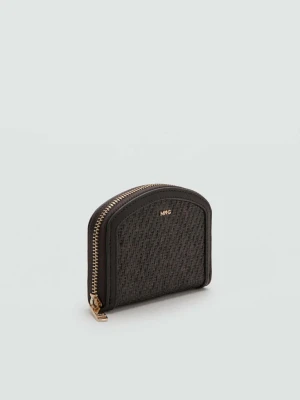 Średni portfel z fakturą czekoladowy - Kobieta - Rozmiar uniwersalny - MANGO