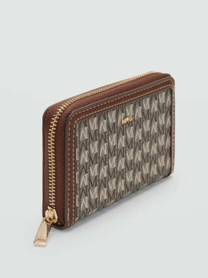Średni portfel z nadrukiem logo średni brązowy - Kobieta - Rozmiar uniwersalny - MANGO