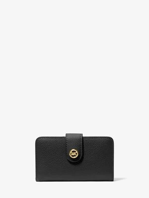 Średni portfel ze skóry groszkowej z ozdobą MK Pop MICHAEL Michael Kors