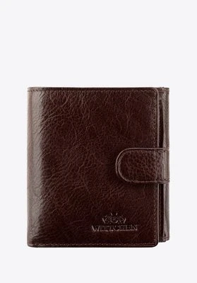 Średni portfel ze skóry naturalnej męski brązowy Wittchen