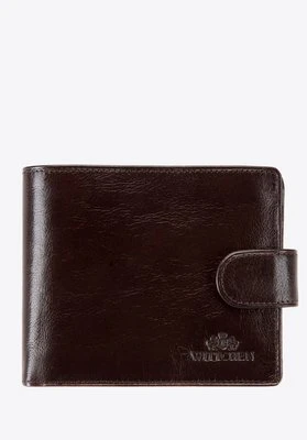 Średni portfel ze skóry naturalnej mieszczący dowód rejestracyjny ciemn brąz Wittchen