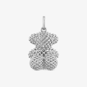 Średni Teksturowany Wisiorek Ze Srebra Z Motywem Misia 22 Mm Bold Bear - Tous srebrny
