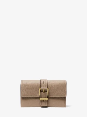 Średni trzyczęściowy portfel Nolita ze skóry groszkowej Michael Kors BRZOZOWY (Naturalny)