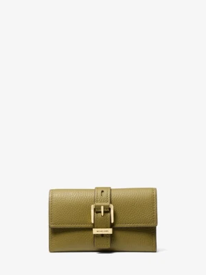 Średni trzyczęściowy portfel Nolita ze skóry groszkowej Michael Kors SAFARI GREEN (Zielony)