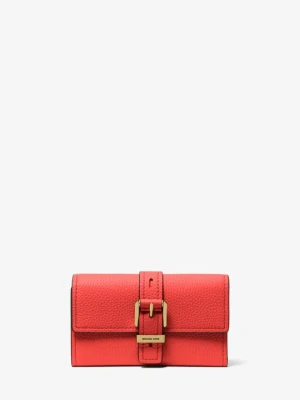 Średni trzyczęściowy portfel Nolita ze skóry groszkowej Michael Kors SIENA PALONA (Czerwony)