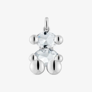 Średni Wisiorek Color Bear Ze Srebra Z Kryształem Górskim Z Motywem Misia - Tous