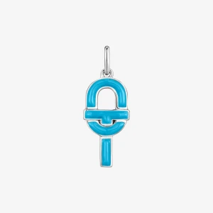 Średni Wisiorek Tous Manifesto Ze Srebra Z Niebieską Emalią - Tous