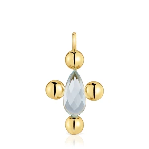 Średni Wisiorek Ze Srebra, Pokryty 18-Karatowym Złotem, Z Topazem Sugar Party - Tous Rozmiar