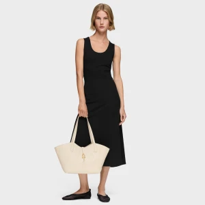 Średnia Beżowa Skórzana Torba Z Rączkami Tous Manifesto - Tous