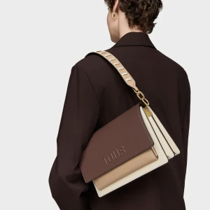 Średnia Beżowo-Brązowa Torebka Przez Ramię Tous Audree Saffiano - Tous