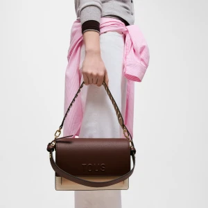 Średnia Beżowo-Brązowa Torebka Przez Ramię Tous Audree Saffiano - Tous