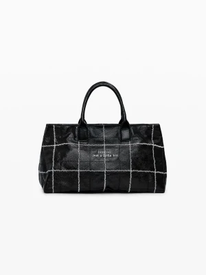 Średnia błyszcząca torba shopper Desigual