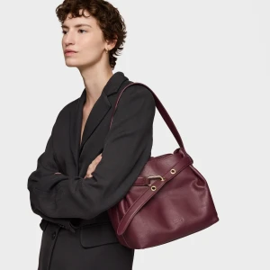 Średnia Bordowa Skórzana Torebka Na Ramię Tous Hold - Tous